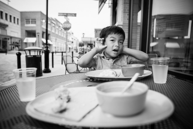 "Right, Mommy? I can't hear you!"