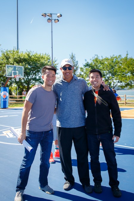 Anthony and Dave with former Knicks shooting guard John Starks