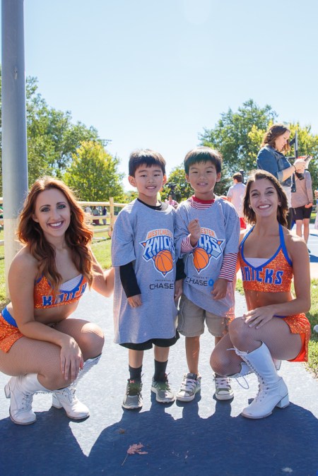 Matthew and Oliver were too young for the clinic so they found other ways to have fun. 